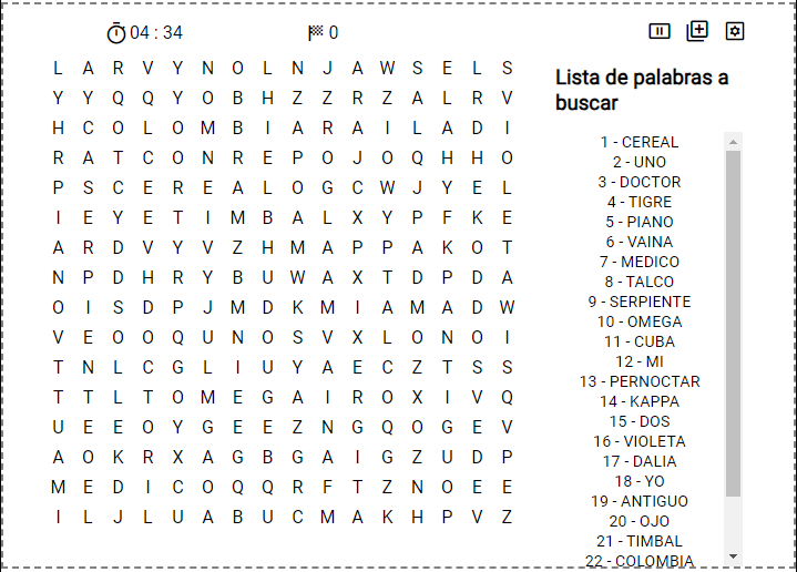 juego sopa de letras